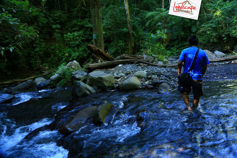 menyeberang sungai tiu kelep- menyeberang sungai