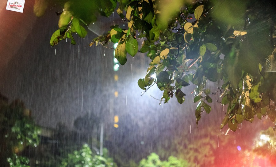 memotret suasana hujan