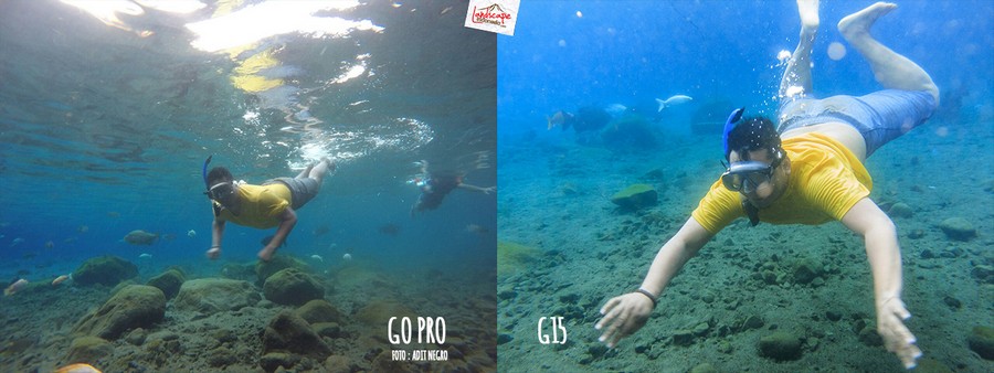 test underwater - gopro vs g15