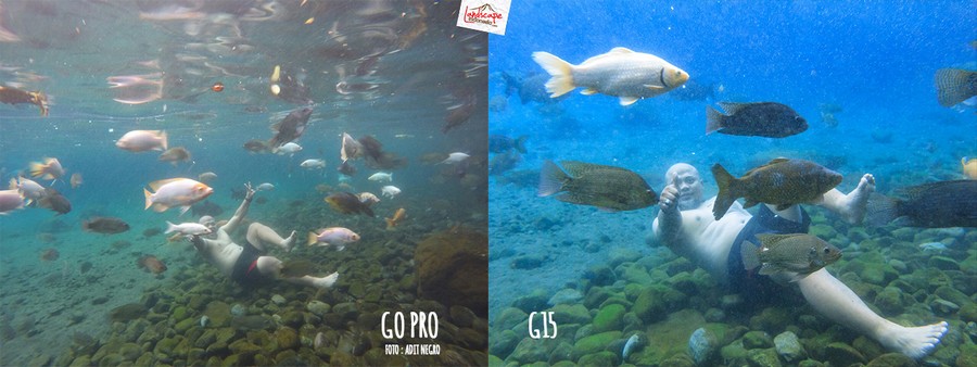 test underwater - gopro vs g15