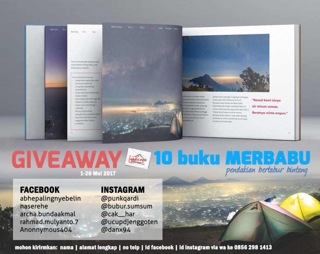 pengumuman giveaway buku Merbabu