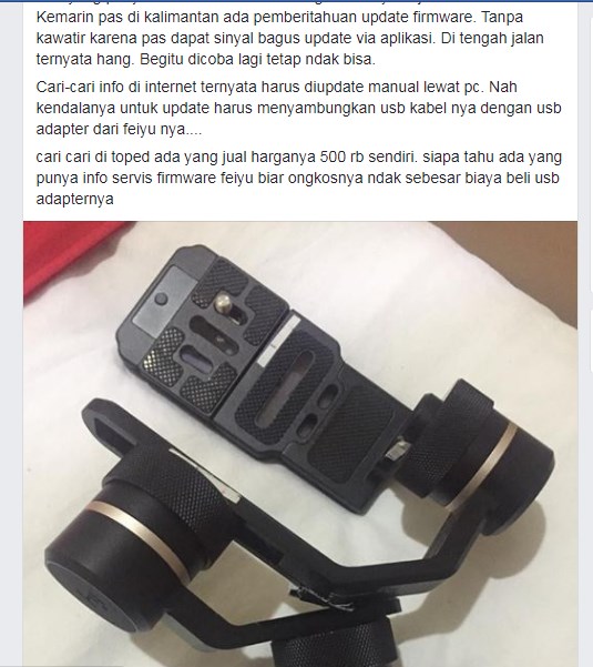 facebook, update firmware gimbal feiyu g6 plus