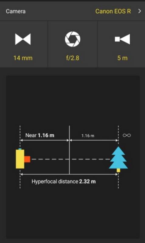 photopills - hyperfocal